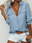 Chic Women's Blouse with Convenient Pockets