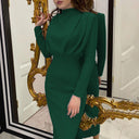 Stylish Long Sleeve Draped Dress for Women