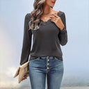 Round Neck Lace Detail Women's Top