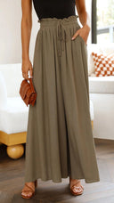 Women's Maxi Skirt with Pockets and Stretchy Waist