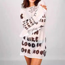 Artistic Print Long Sleeve Women's Dress