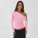 Chic Asymmetrical Blouse with Ruffled Sleeves for Women