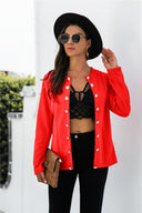 Contemporary Women's Blazer with Chic Button Accents