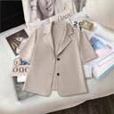 Women's Short-Sleeved Blazer Jacket in Chic Fabric