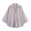Chic Women's Blouse with Statement Sleeves and Button Front