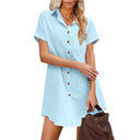 Chic Women's Shirt Dress with Stylish Collar and Button Placket