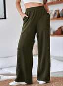 Chic Women's Elastic Waist Pants with Pockets