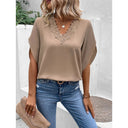 Lace-Trimmed Women's Blouse for Chic Style