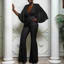 Stylish Sequined Jumpsuit with Flared Legs