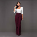Chic High-Waisted Palazzo Pants with Button Accents