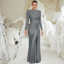 Chic Long Sleeve Maxi Dress with Ruching