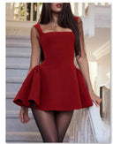 Flared Skirt Women's Short-Sleeve Dress