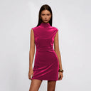 Women's Chic High Collar Mini Dress