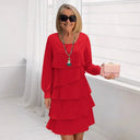 Layered Long Sleeve Dress for Women