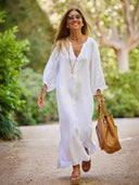 Stylish Women's Maxi Dress with Button Detail