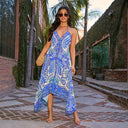 Chic Women's Maxi Dress with Deep V-Neck Design
