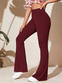 Textured High Waist Bootcut Leggings for Women