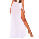 Chic High Slit Wrap Skirt in Sheer Chiffon