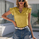 Chic Ruffled Collar V-Neck Blouse for Women