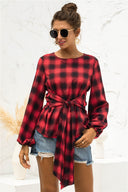 Stylish Women's Tie Belt Blouse