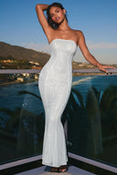 Stunning Bandeau Evening Dress with Sequins