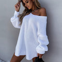 Chic Women's Oversized Knit Dress with Wide Neckline