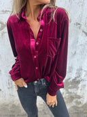 Shimmering Velvet Blouse for Women