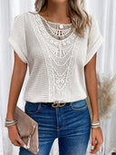 Chic Lace T-Shirt with Fashionable Accents