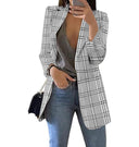 Chic Women's Checked Blazer with Contemporary Design