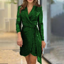 Glamorous Sequin Mini Dress with Wrap Design