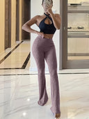 High-Waisted Textured Flared Leggings for Women