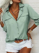 Chic Women's Blouse with Convenient Pockets