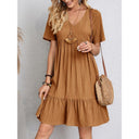 Women's Flared V-Neck Dress in Chic Style