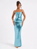Chic Spaghetti Strap Evening Dress for Women
