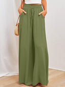 Elastic Waist Maxi Skirt with Pockets for Women