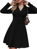 Chic Blazer Dress with Detachable Buttons for Women
