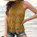 Women's Crochet Blouse with Lace Detailing and Stylish Cut