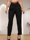 Chic High-Waisted Trousers with Pleats for Women