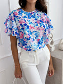 Floral Ruffle Blouse for Women