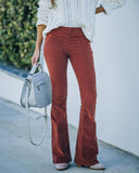 High-Waisted Flared Corduroy Pants for Women
