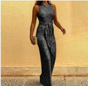 Sparkling Maxi Dress with Waist Belt & Chic Design