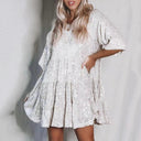 Women's Loose Fit Blouse Dress with Shine