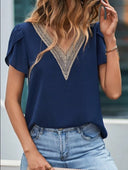Lace Accented Women's Blouse Design