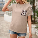 Trendy Women's Animal Print T-Shirt with Chest Pocket