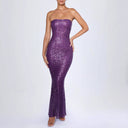 Glittering Evening Dress with Lacing for Women