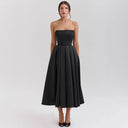 Women's High Neck Flared Skirt Evening Dress