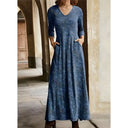 Stylish Women's Maxi Dress with Pockets and Patterns
