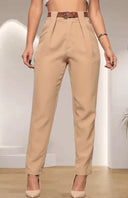 Chic High-Waisted Trousers with Pleats for Women