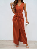 Women's Long Wrap Dress with Flattering Fit