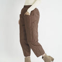 Insulated Women's Leisure Pants with Elastic Waist and Pockets